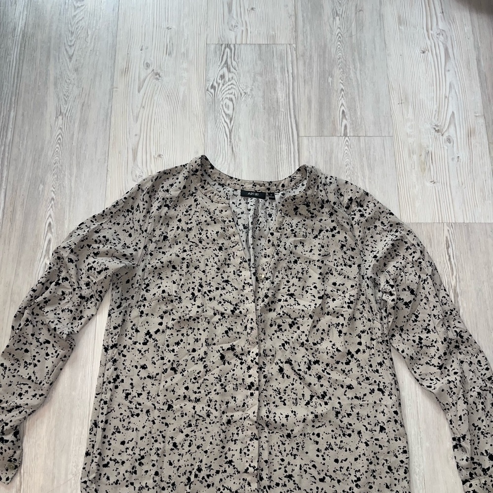 Apt. 9 Black and Cream Splatter Blouse